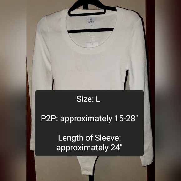 LARNE Wool Knit Bodysuit Long Sleeve One Piece Thong Sexy Scoop Neck Top NWT L - Picture 8 of 11